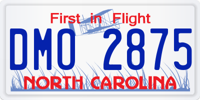 NC license plate DMO2875