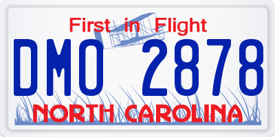 NC license plate DMO2878