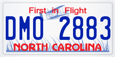NC license plate DMO2883