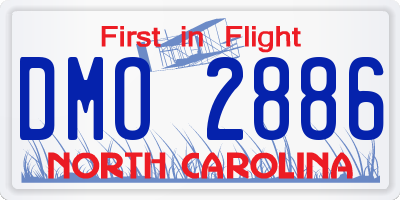 NC license plate DMO2886