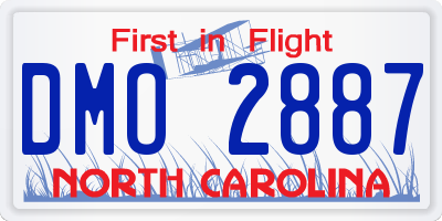 NC license plate DMO2887
