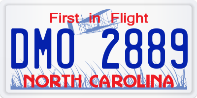 NC license plate DMO2889