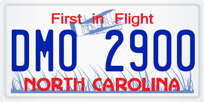 NC license plate DMO2900