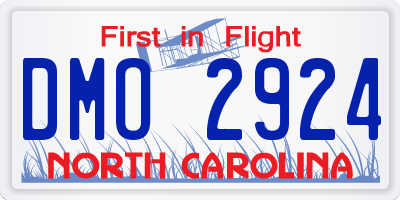 NC license plate DMO2924