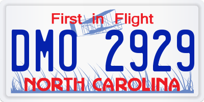 NC license plate DMO2929