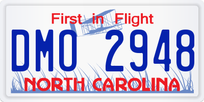 NC license plate DMO2948