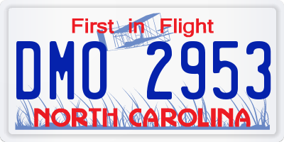 NC license plate DMO2953