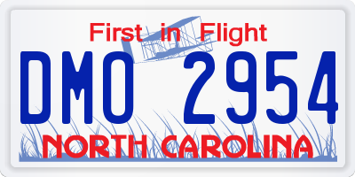 NC license plate DMO2954