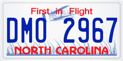 NC license plate DMO2967