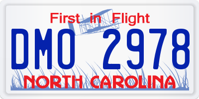 NC license plate DMO2978