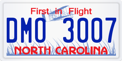 NC license plate DMO3007