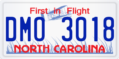 NC license plate DMO3018