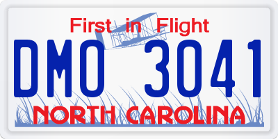 NC license plate DMO3041