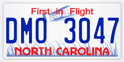 NC license plate DMO3047