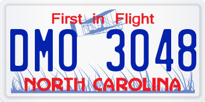 NC license plate DMO3048
