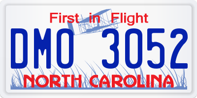 NC license plate DMO3052