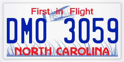 NC license plate DMO3059