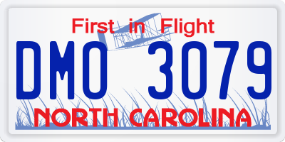 NC license plate DMO3079