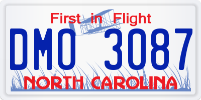 NC license plate DMO3087