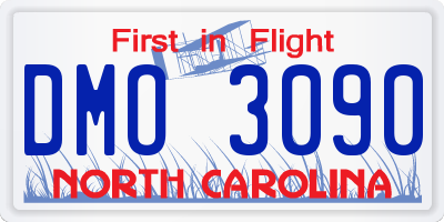 NC license plate DMO3090