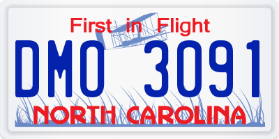 NC license plate DMO3091