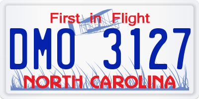 NC license plate DMO3127