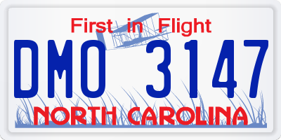 NC license plate DMO3147