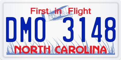 NC license plate DMO3148