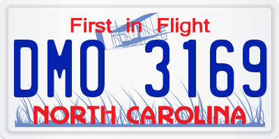 NC license plate DMO3169
