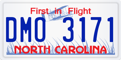 NC license plate DMO3171