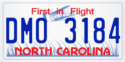 NC license plate DMO3184
