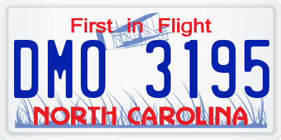 NC license plate DMO3195