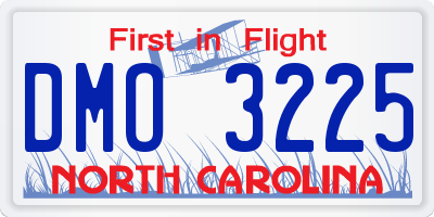 NC license plate DMO3225