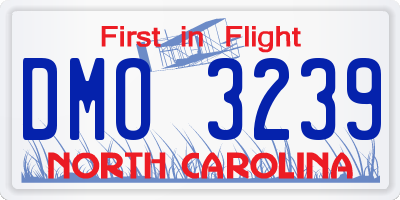 NC license plate DMO3239