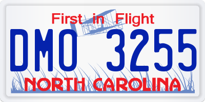 NC license plate DMO3255