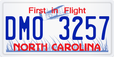 NC license plate DMO3257
