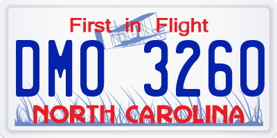 NC license plate DMO3260