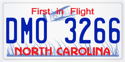NC license plate DMO3266