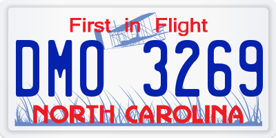 NC license plate DMO3269