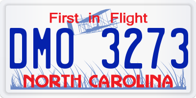 NC license plate DMO3273