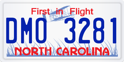 NC license plate DMO3281