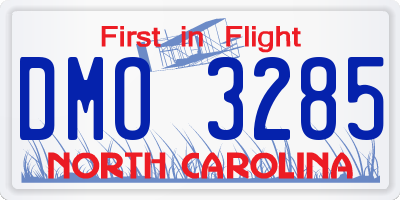 NC license plate DMO3285