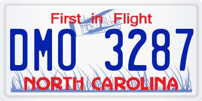 NC license plate DMO3287