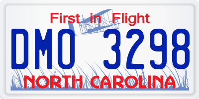 NC license plate DMO3298