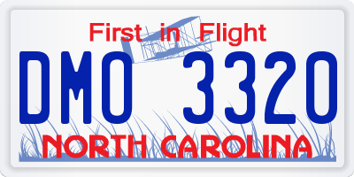NC license plate DMO3320