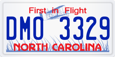 NC license plate DMO3329