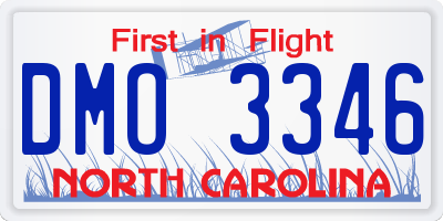 NC license plate DMO3346