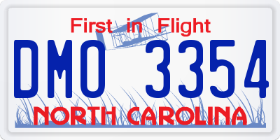 NC license plate DMO3354