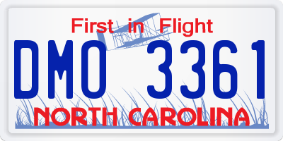 NC license plate DMO3361
