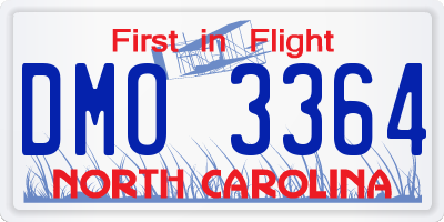 NC license plate DMO3364